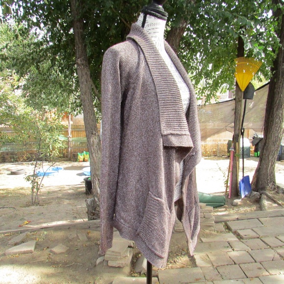 Tahari Textured Brown Cardigan - Picture 3 of 5